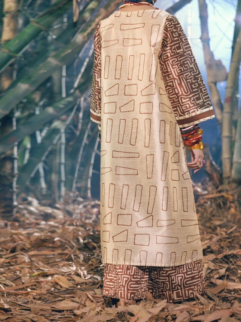 Off White Raw Silk 2Pc Stitched thumbnail