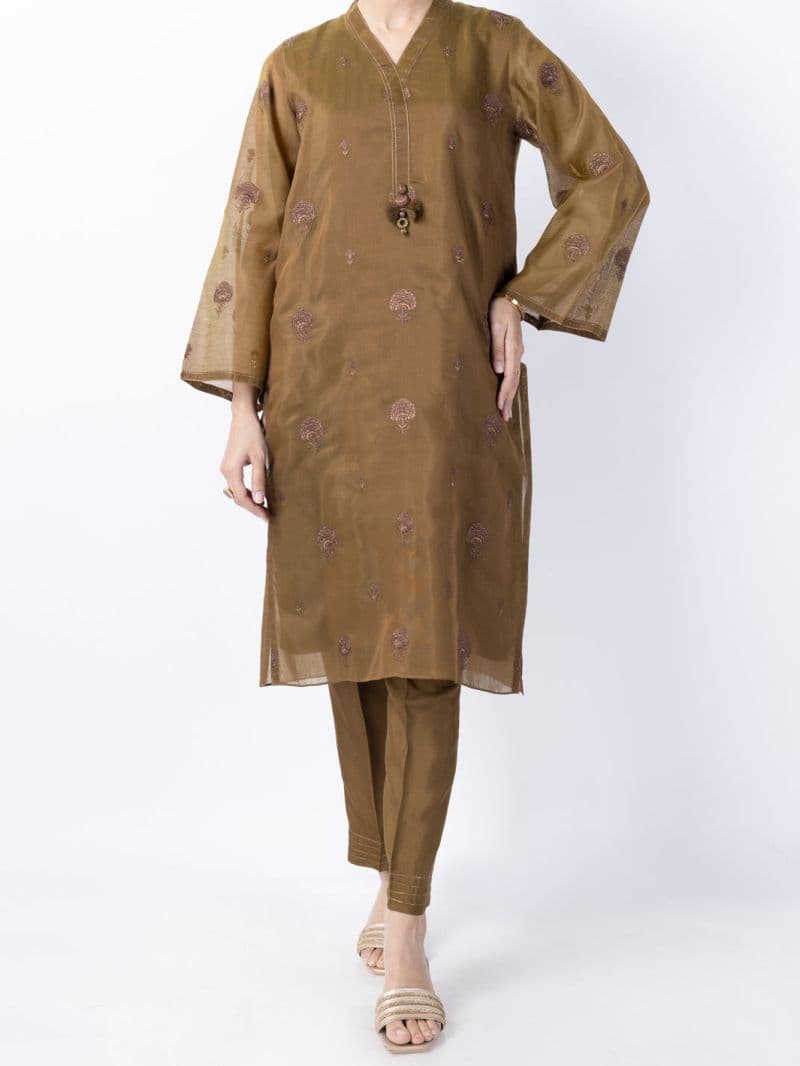 Mehndi Green Poly Cotton 2Pc Stitched thumbnail