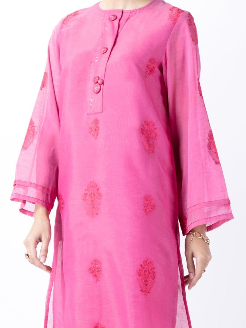 Pink Poly Cotton 2Pc Stitched thumbnail