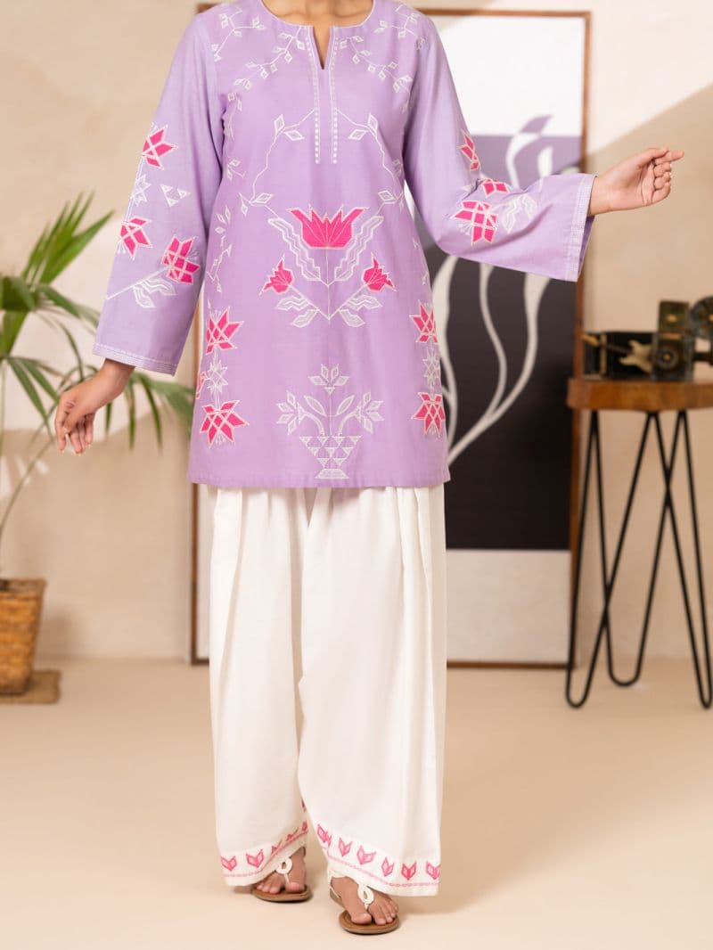 Light Purple Cotton Lawn Kurti thumbnail