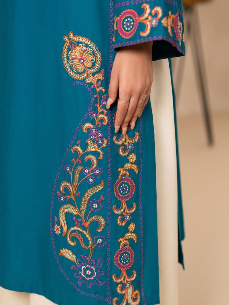 Turquoise Lawn Dyed Kurti thumbnail
