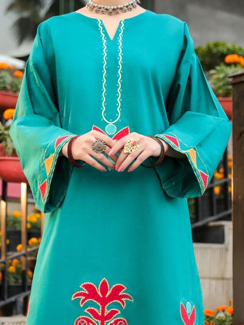 Teal Lawn Kurti thumbnail