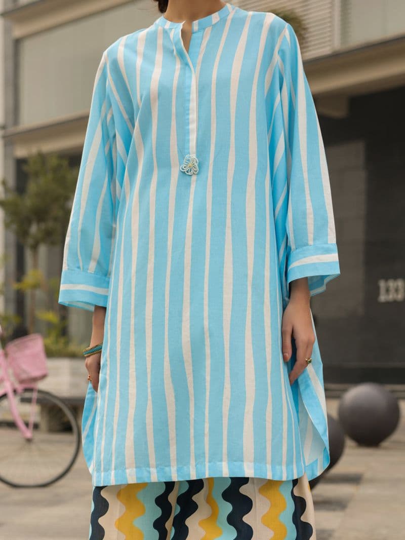 Blue Lawn Kurti thumbnail