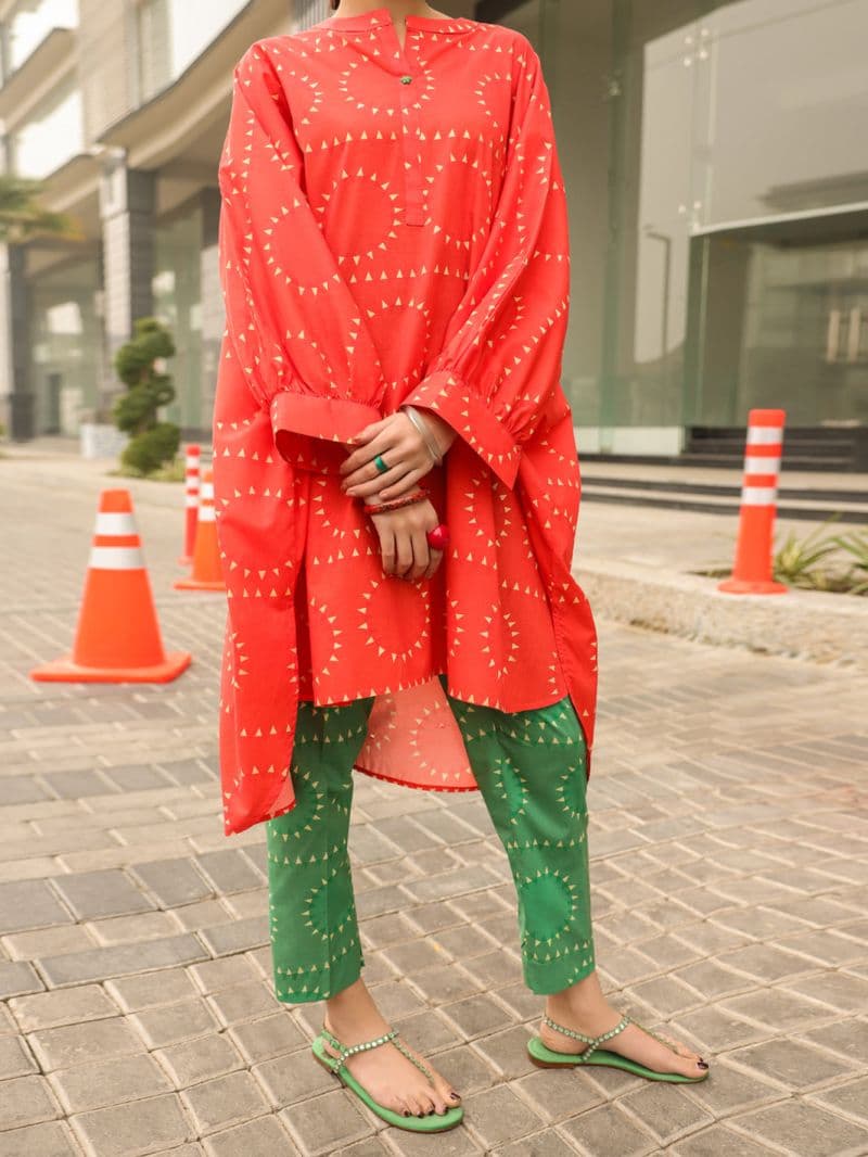 Orange Lawn Kurti thumbnail