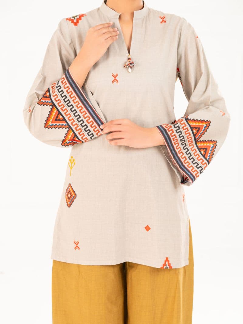 Beige Cambric Kurti thumbnail