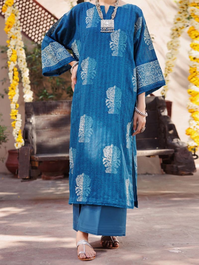 Blue Dobby Kurti thumbnail