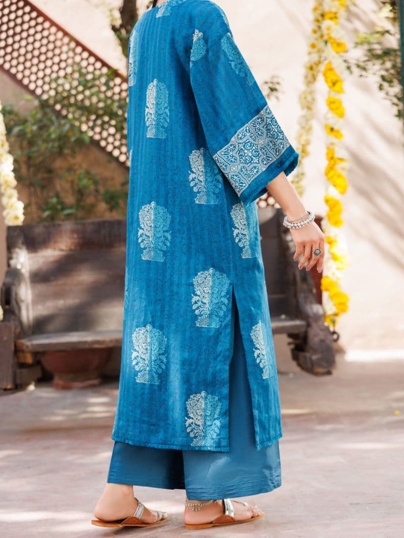 Blue Dobby Kurti thumbnail