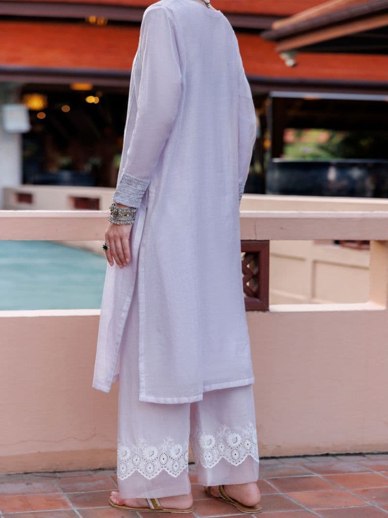 Light Purple Khaddi Net Tunic thumbnail