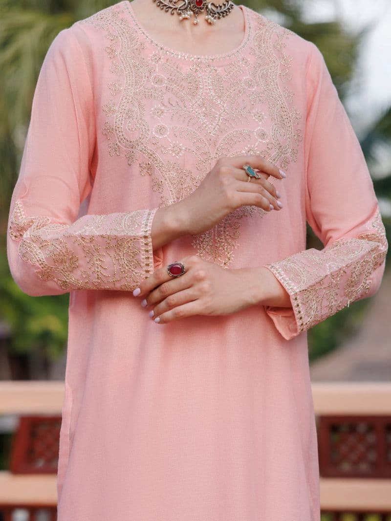 Pink Khaddi Net Tunic thumbnail