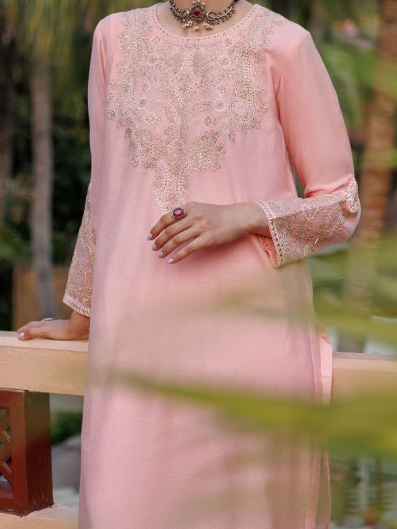Pink Khaddi Net Tunic thumbnail