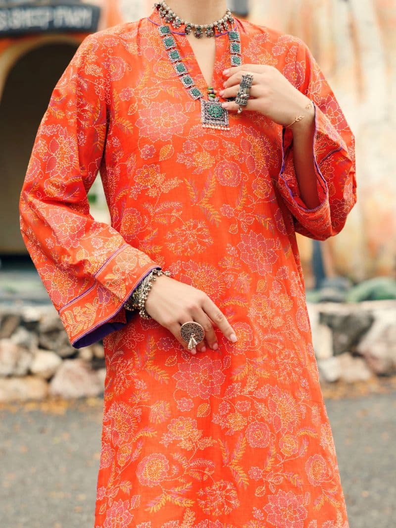 Orange Lawn Kurti thumbnail