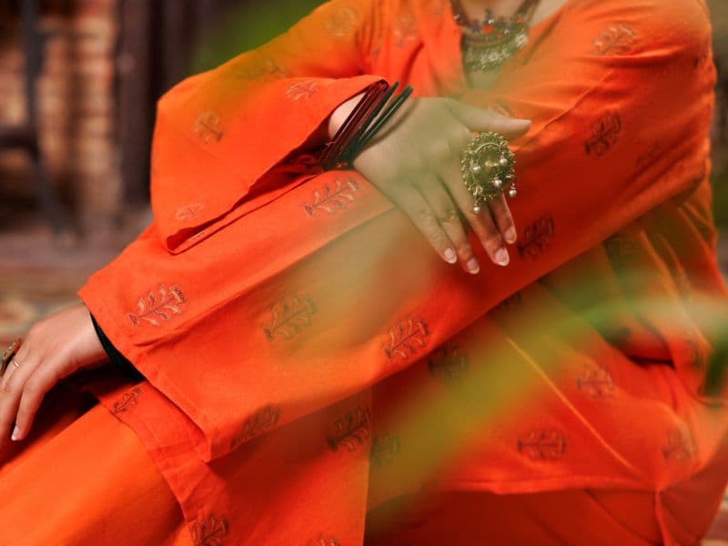 Orange Yarn Dyed Tunic thumbnail