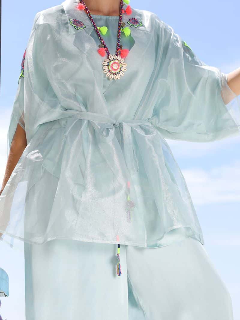 Ice Blue Shimmer Net Tunic