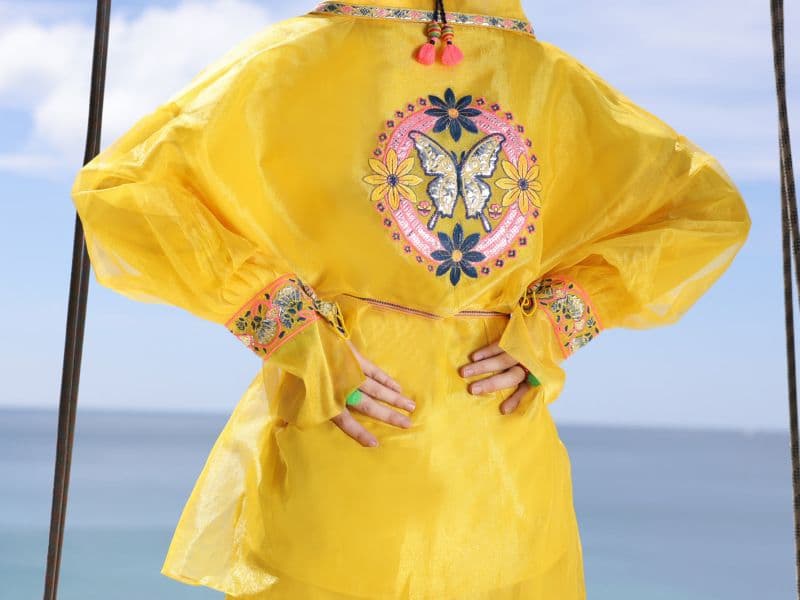 Yellow Shimmer Net Tunic thumbnail