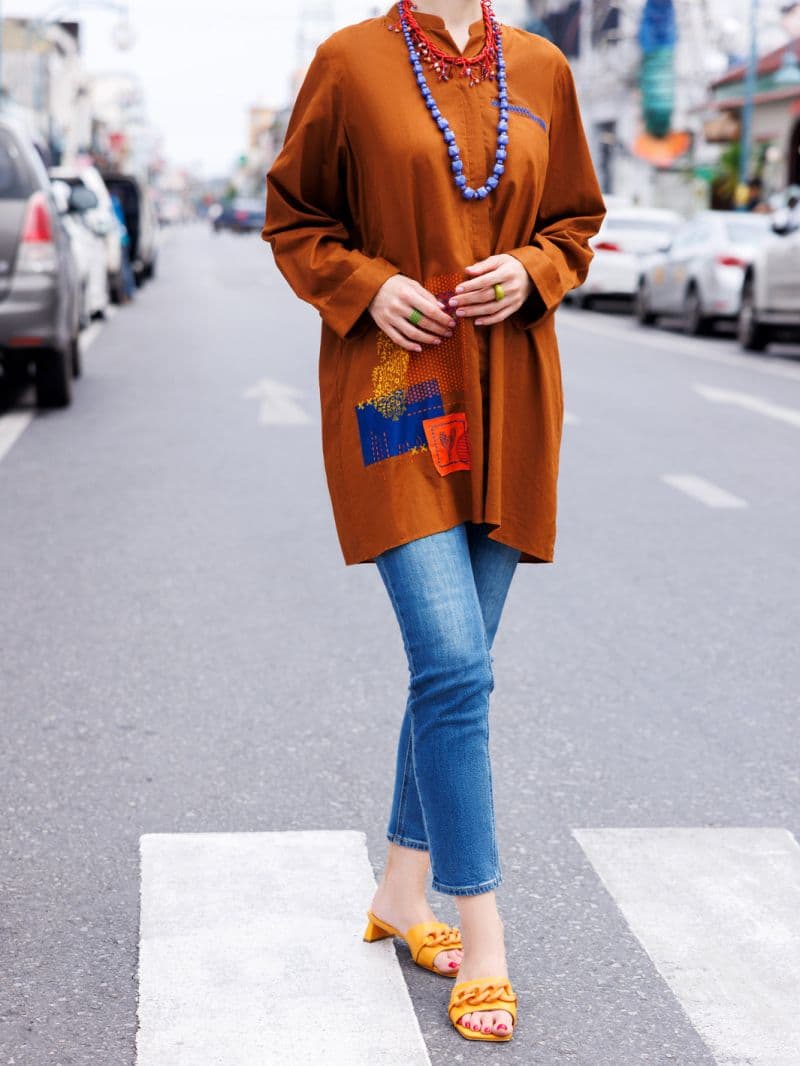 Brown Cotton Lawn Tunic thumbnail