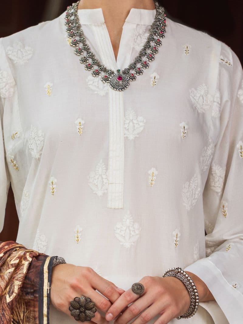 Off White Lawn Kurti thumbnail