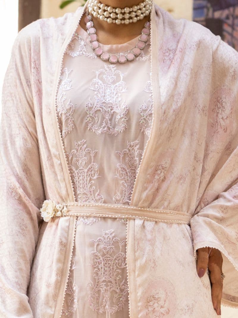 Light Pink Jacquard Formal Kurti thumbnail