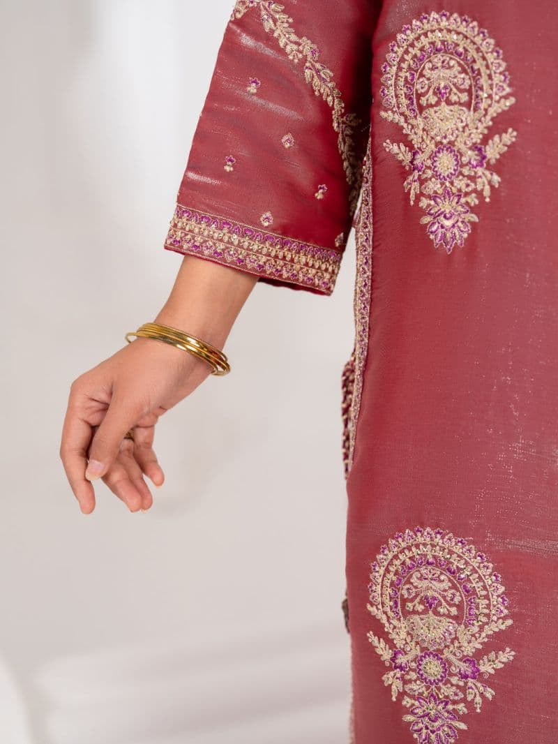 Pink Embroidered Chiffon Ready-to-Wear Suit (LS-633) thumbnail