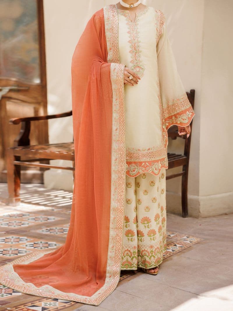 Pistachio Green Embroidered Chiffon Ready-to-Wear Suit (LS-627) thumbnail