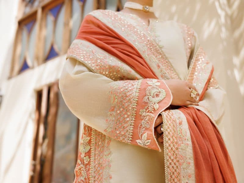 Pistachio Green Embroidered Chiffon Ready-to-Wear Suit (LS-627) thumbnail