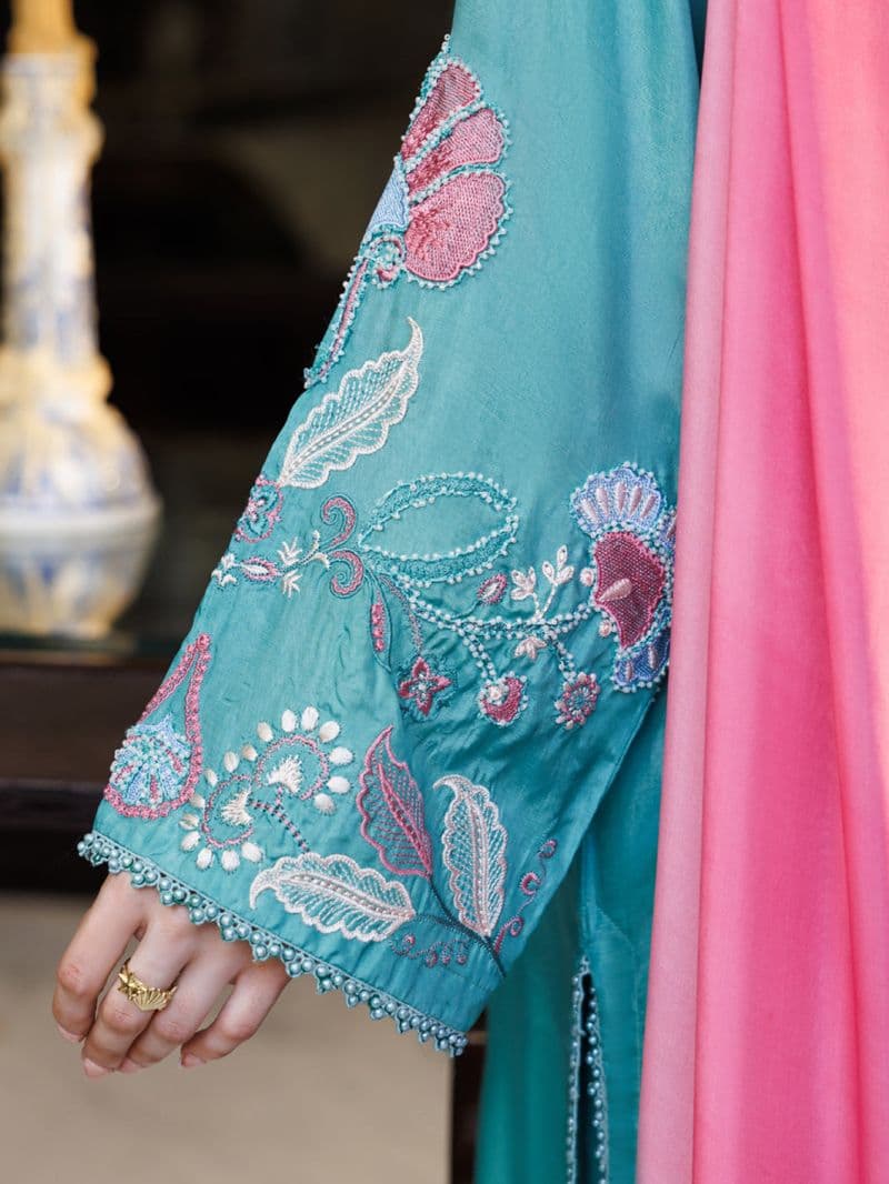 Turquoise Sheesha Silk Formal 3Pc Stitched thumbnail