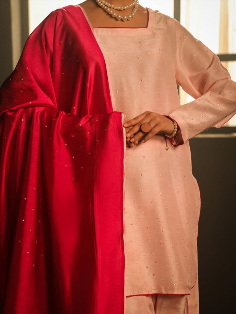 Light Pink Raw Silk Formal 3Pc Stitched thumbnail