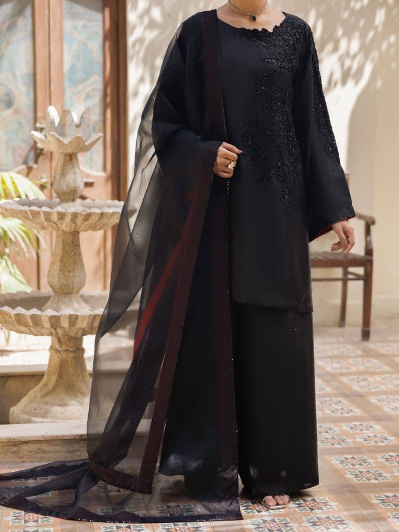 Black Silk Ready-to-Wear Suit (LS-630) thumbnail