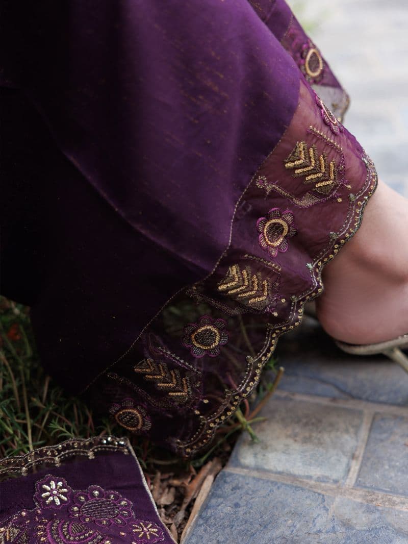 Purple Flamint Zari Formal 3Pc Stitched thumbnail