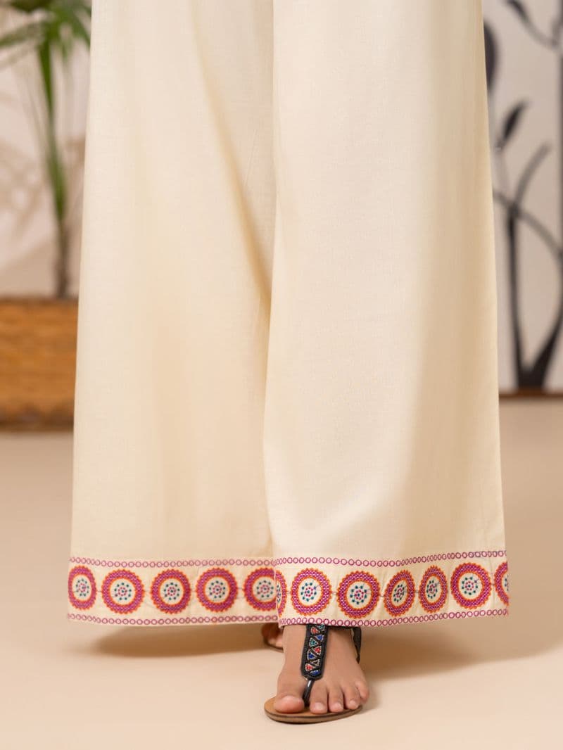 Off White Cotton Cambric Trouser thumbnail
