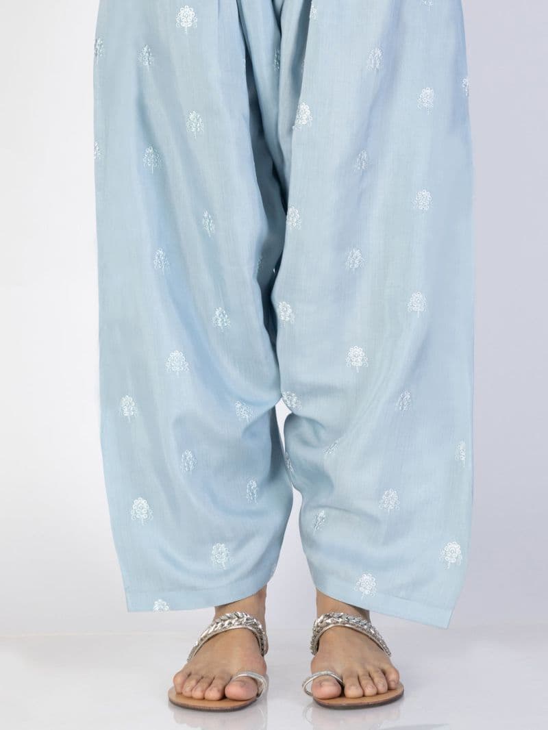 Ice Blue Viscose Trousers thumbnail