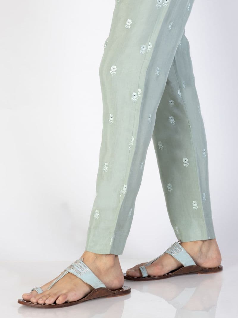 Pista Green Viscose Trousers thumbnail