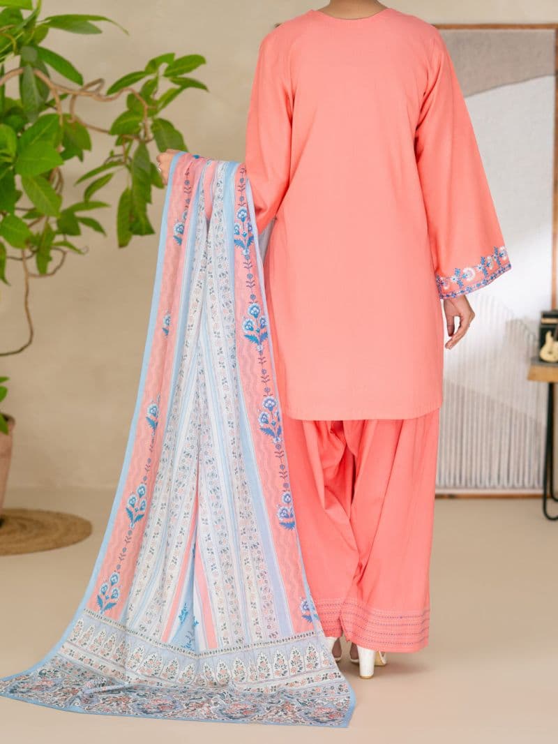 Peach Dyed Lawn Unstitched 3Pc thumbnail
