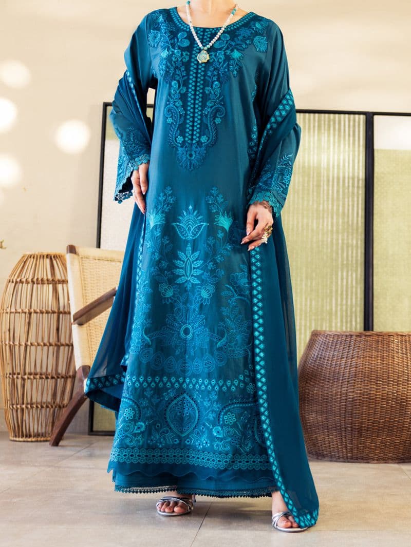 Turquoise Dyed Lawn Unstitched 3Pc thumbnail
