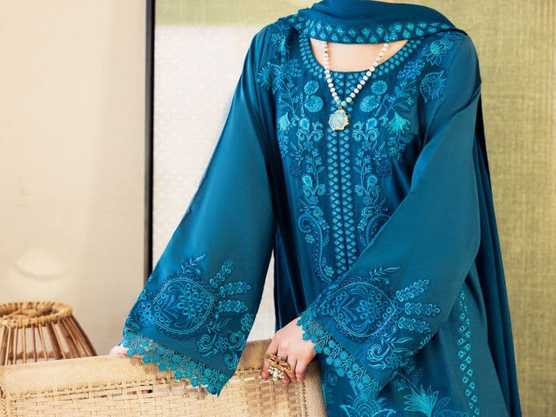 Turquoise Dyed Lawn Unstitched 3Pc thumbnail