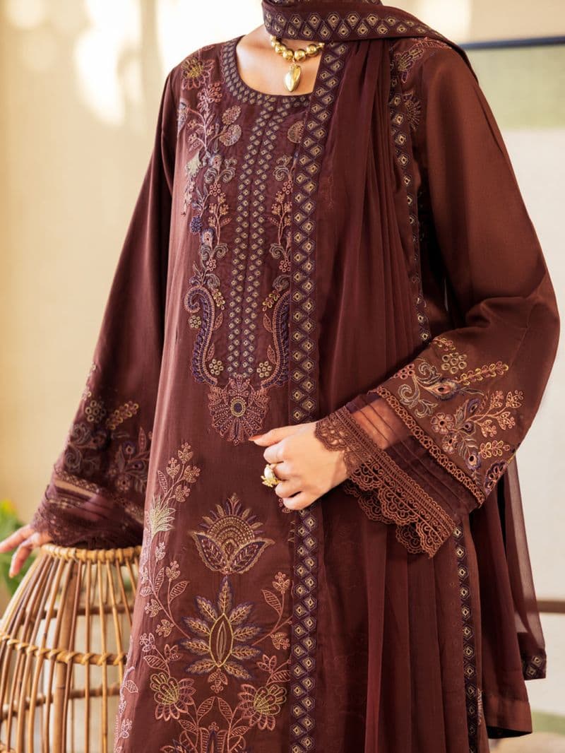 Brown Lawn Unstitched 3Pc thumbnail