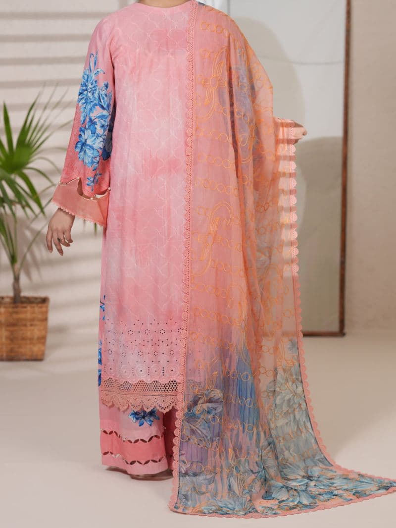 Pink Silk Lawn Unstitched 3Pc thumbnail