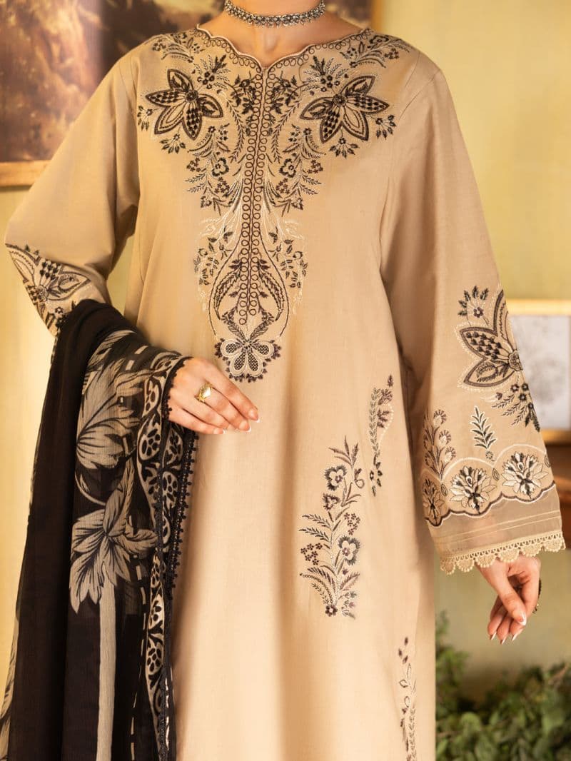 Beige Dyed Lawn Unstitched 3Pc thumbnail
