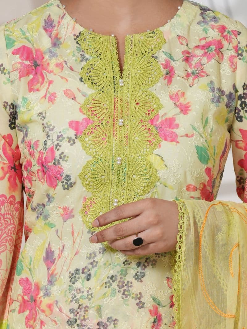 Yellow Silk Lawn Unstitched 3PC thumbnail
