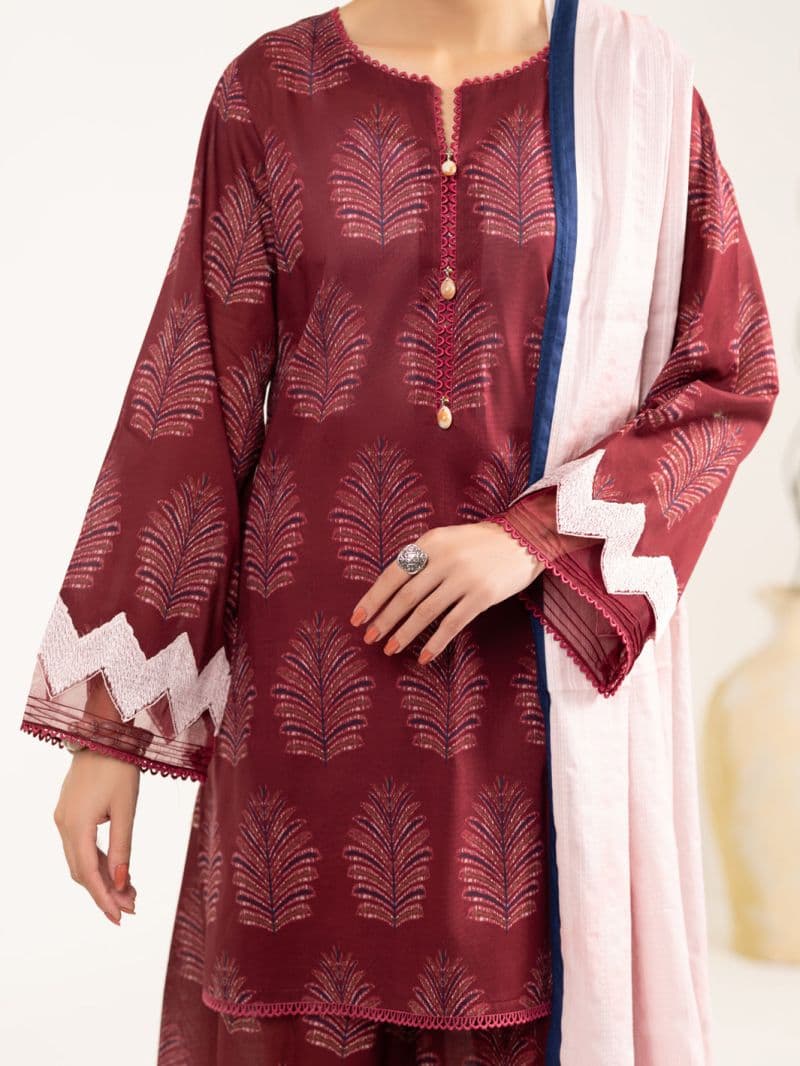 Maroon Lawn 3Pc Unstitched thumbnail