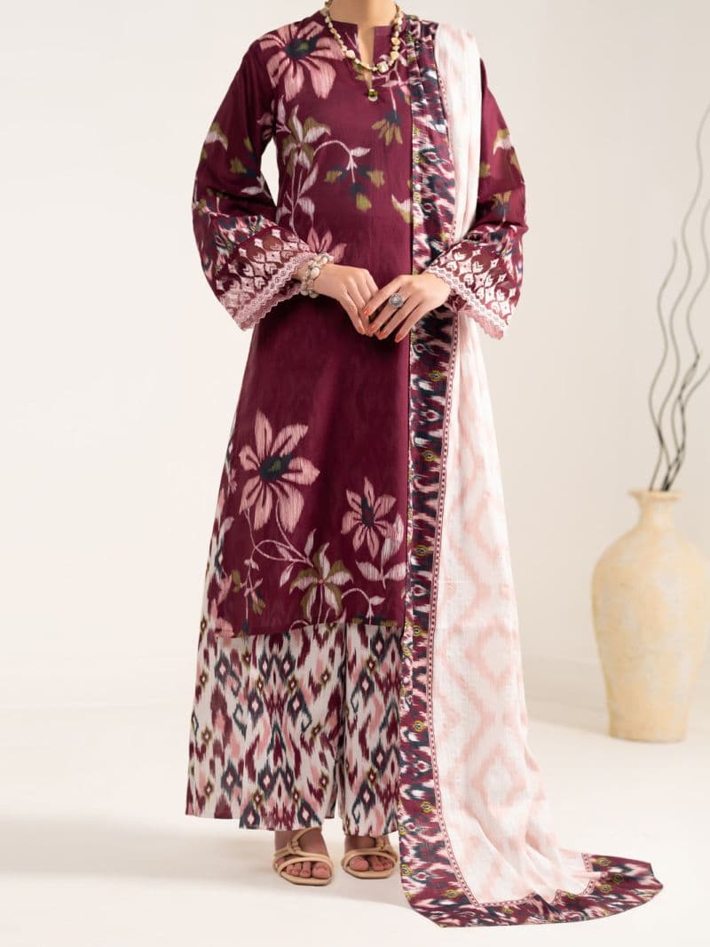 Maroon Lawn 3Pc Unstitched thumbnail