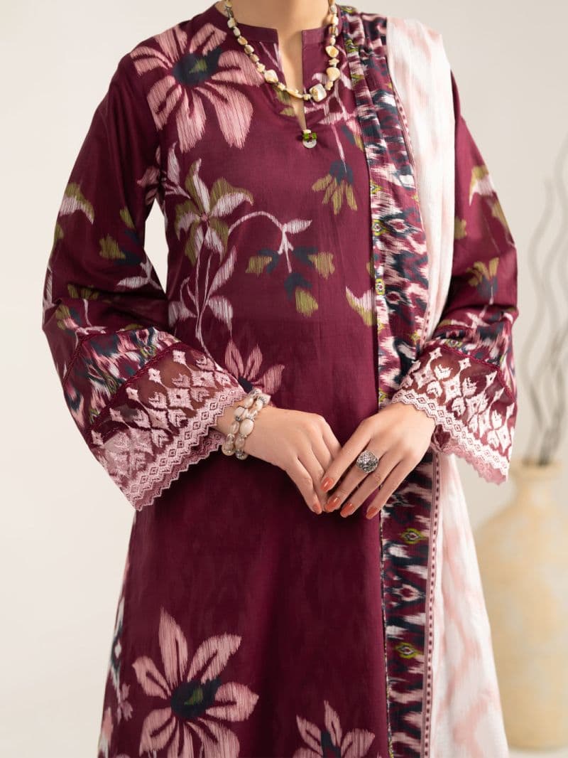 Maroon Lawn 3Pc Unstitched thumbnail