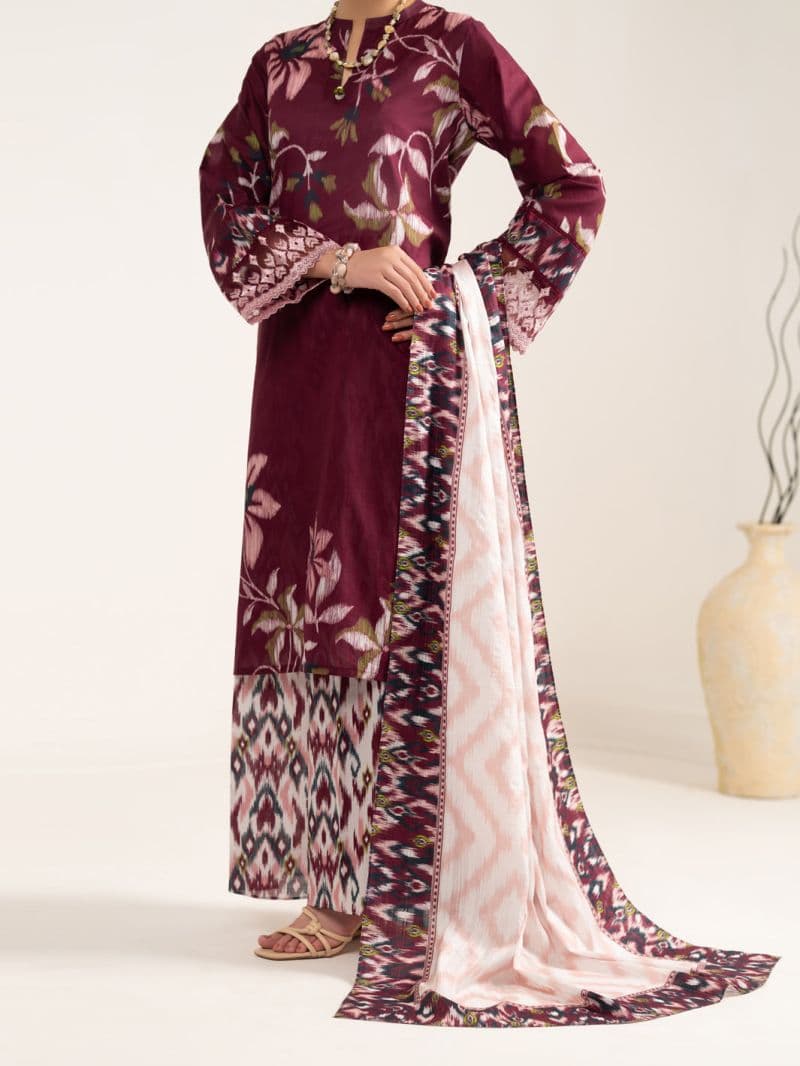 Maroon Lawn 3Pc Unstitched thumbnail