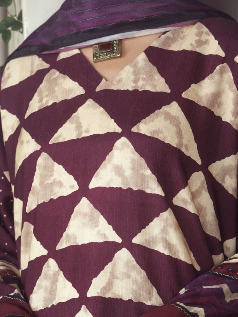 Plum Khaddar 2Pc Unstitched thumbnail