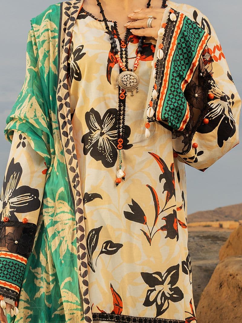 Beige Lawn 2 Piece Unstitched thumbnail