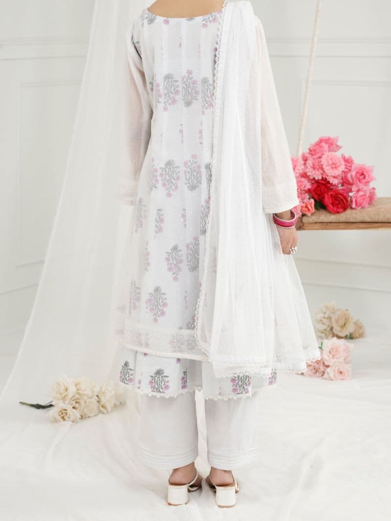 White Poly Net 3 Piece Stitched thumbnail