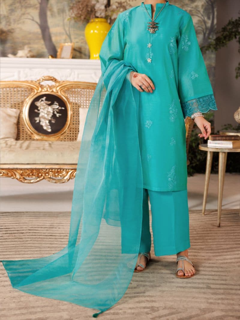 Sea Green Modal 3 Piece Stitched thumbnail