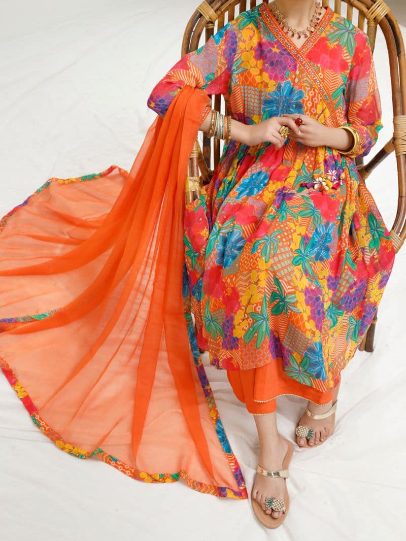 Multicolor Georgette 3 Piece Stitched thumbnail