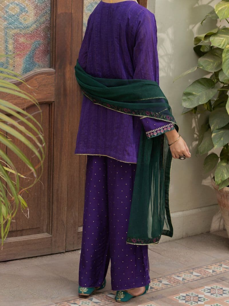 Purple Dobby Square 3 Piece Stitched thumbnail