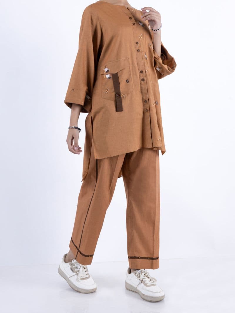 Khaki Cambric Kurti thumbnail