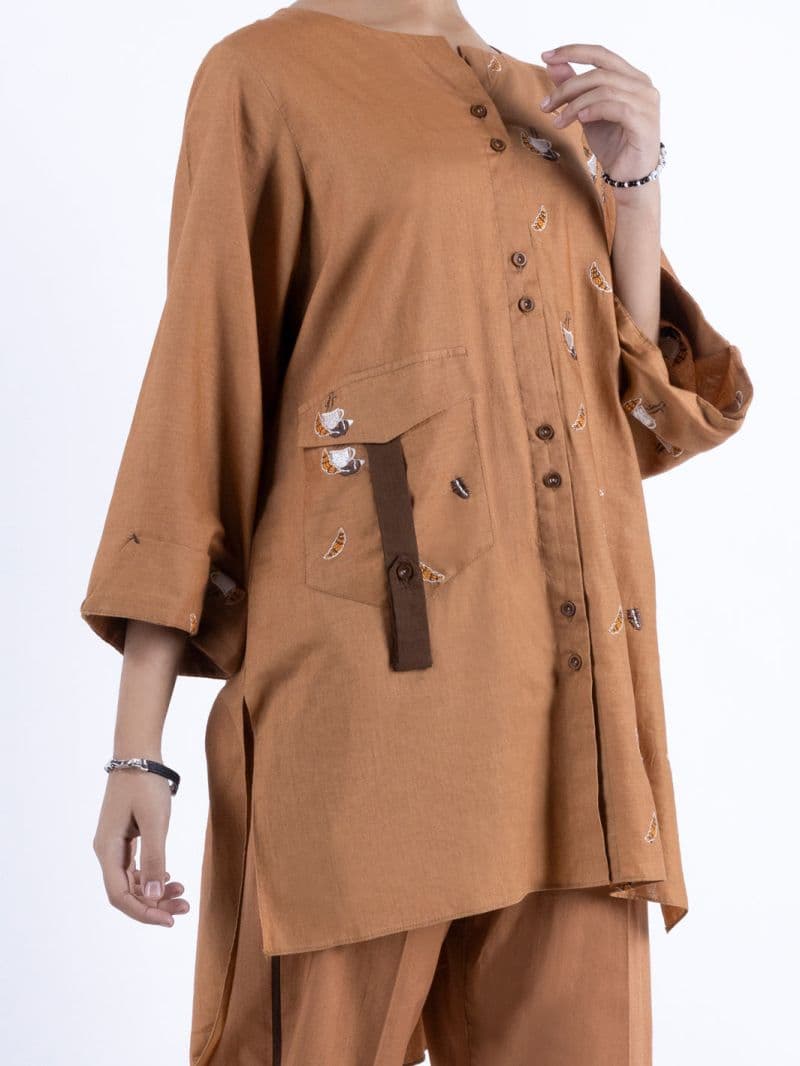 Khaki Cambric Kurti thumbnail